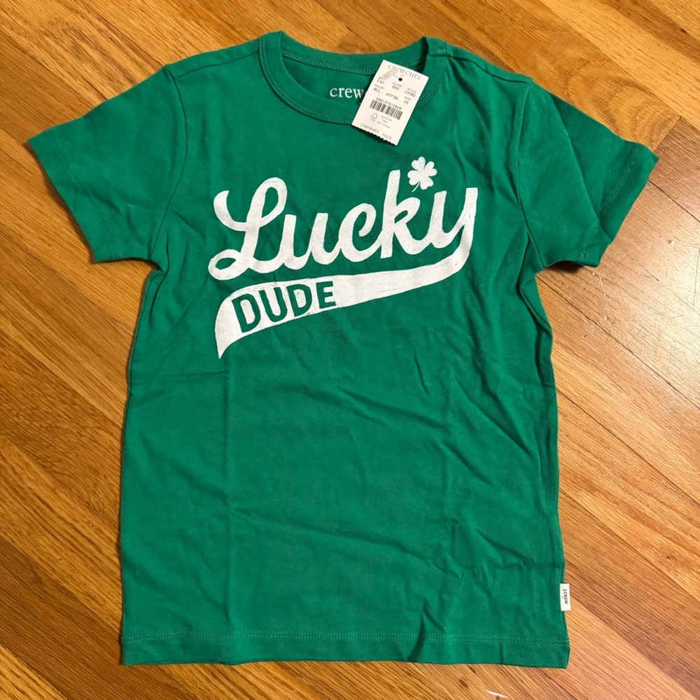 Crewcuts Green 'Lucky Dude' Short Sleeve Tee